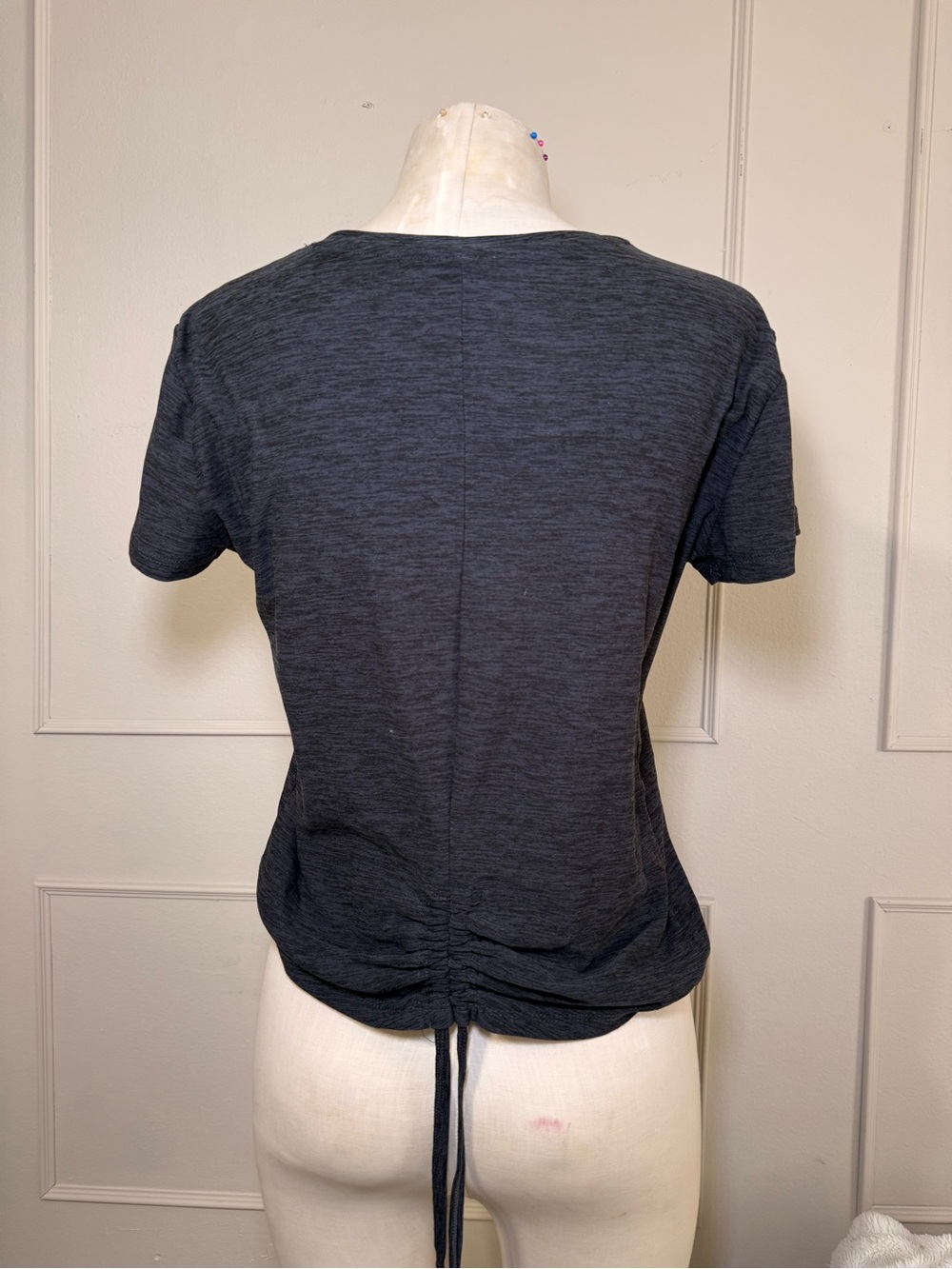 Kyodan Charcoal Short Sleeve Ruched-Back Tee
